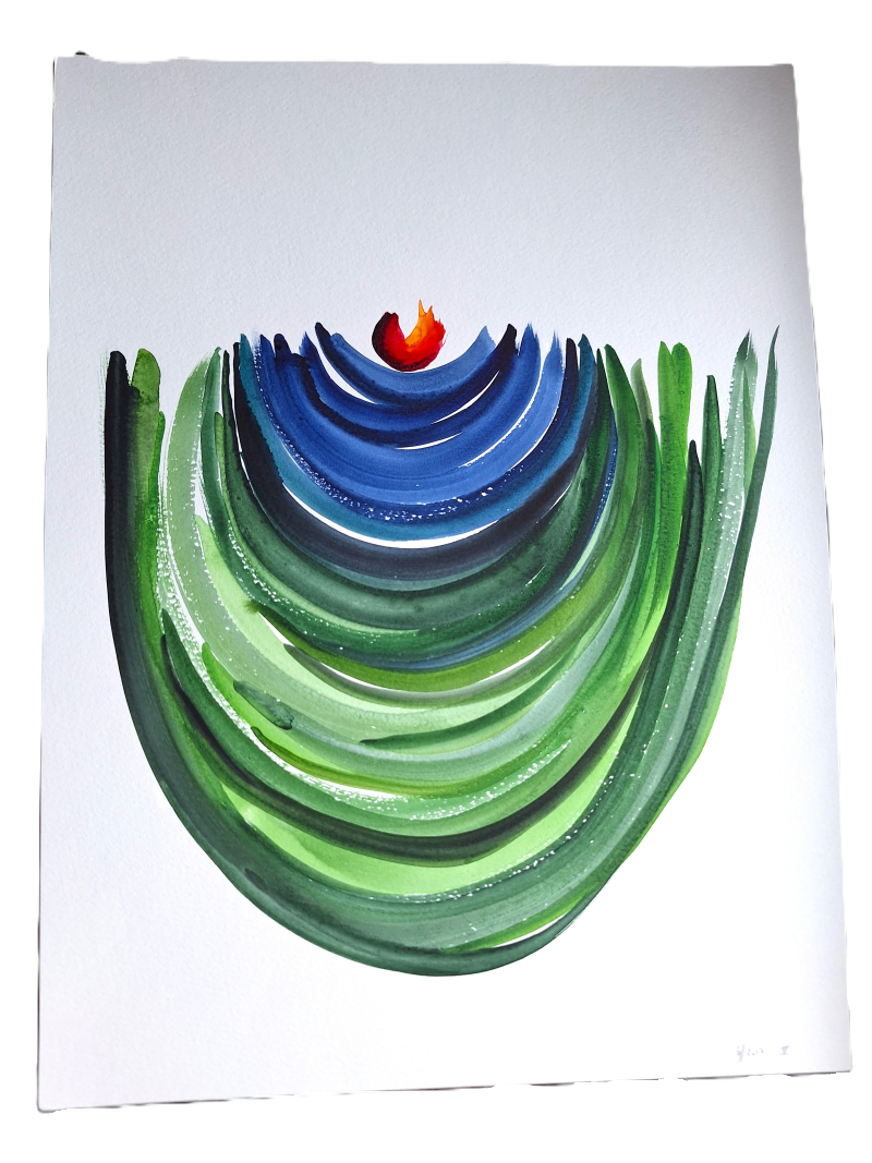 Aquarell "Schöpfung gehalten"