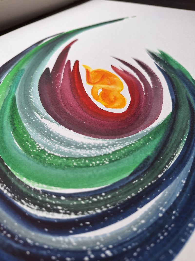 Aquarell "Schöpfungsdynamik III"