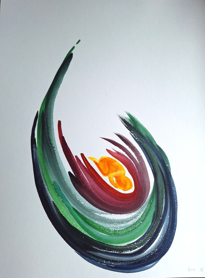 Aquarell "Schöpfungsdynamik III"