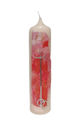 Hochzeiteskerze "Rosa-JA" (6×25 cm)