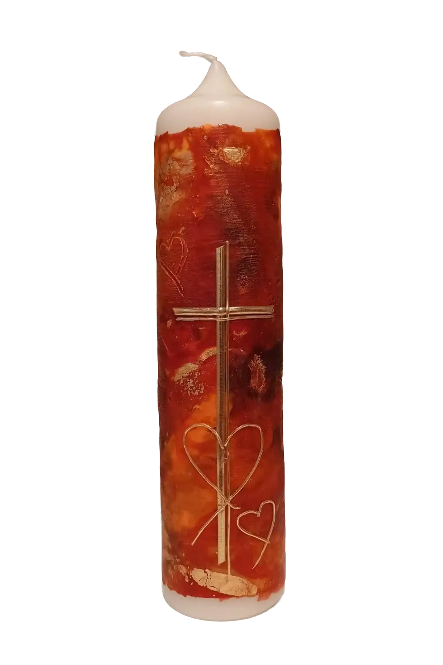 Hochzeitskerze "Rotgold" (7×30 cm)