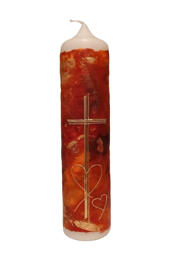 Hochzeitskerze "Rotgold" (7×30 cm)