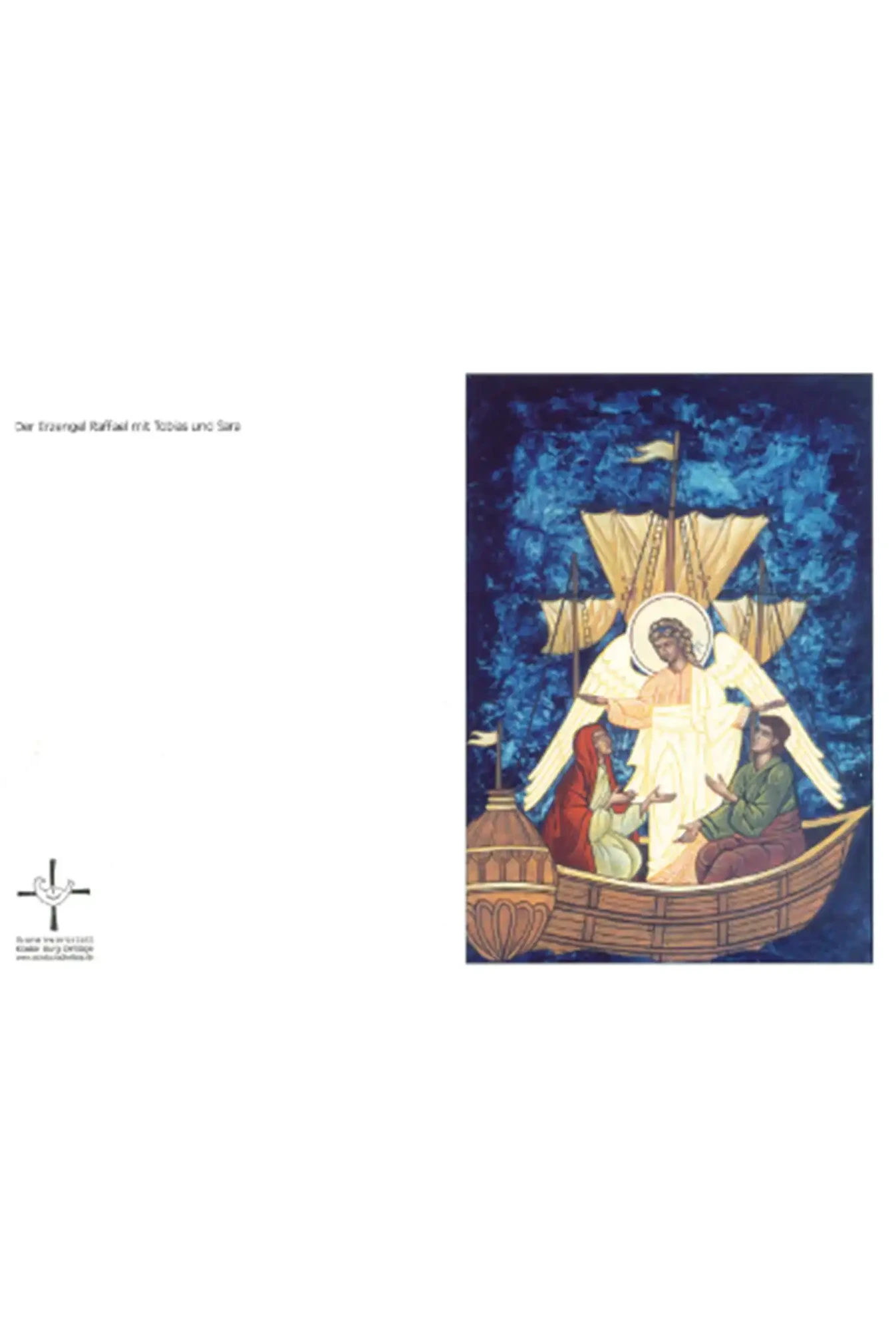 Ikonenkarte „Erzengel Raffael mit Tobias und Sara“