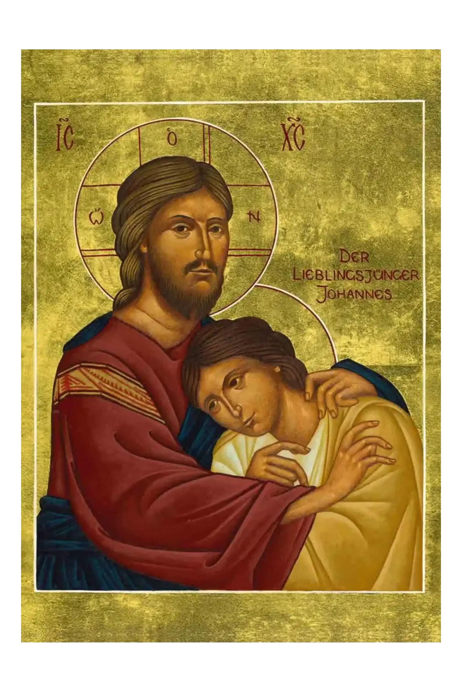 Ikonenkarte „Christus und der Lieblingsjünger“