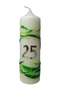 Hochzeitskerze „25 Jahre“ (6×20 cm)
