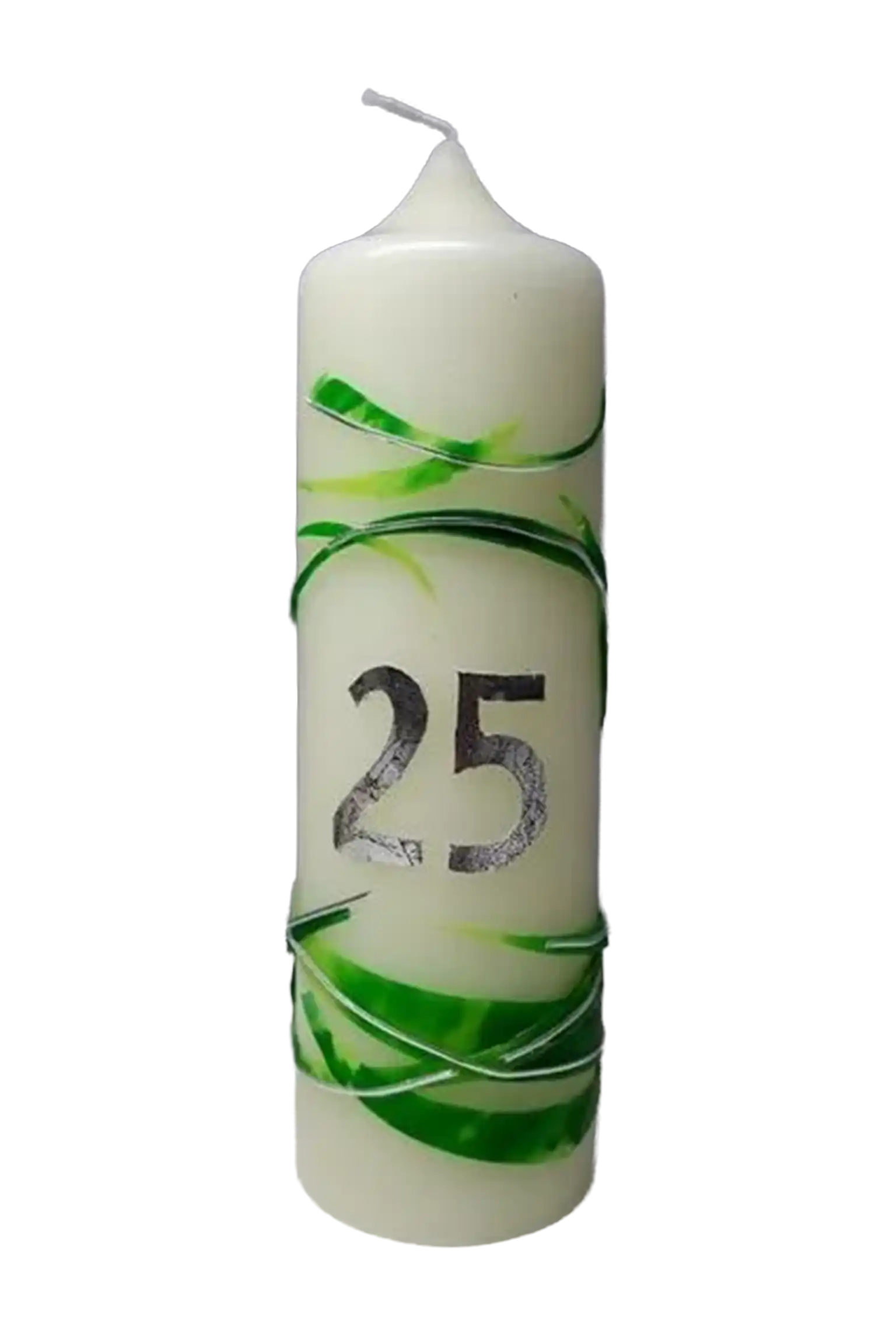 Hochzeitskerze „25 Jahre“ (6×20 cm)