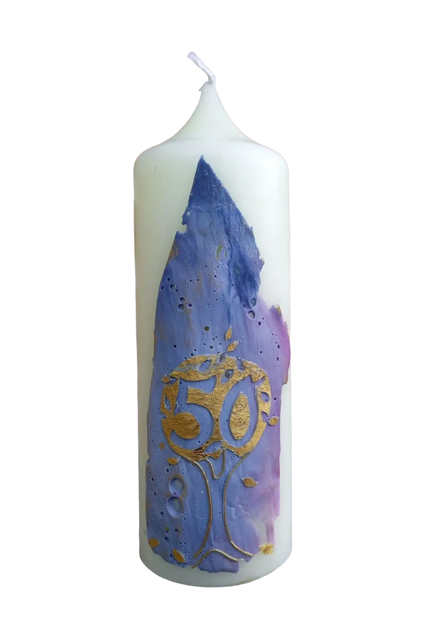Hochzeitskerze „50 Jahre“ (7×20 cm)