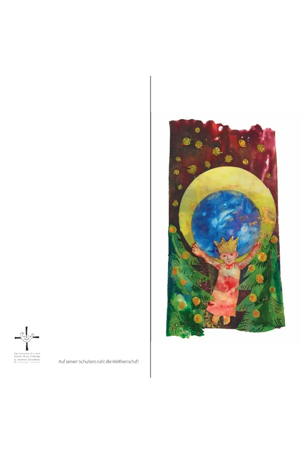 Weihnachtskarte „Auf seinen Schultern“