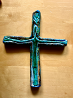 Keramik "Grünblaues Kreuz"