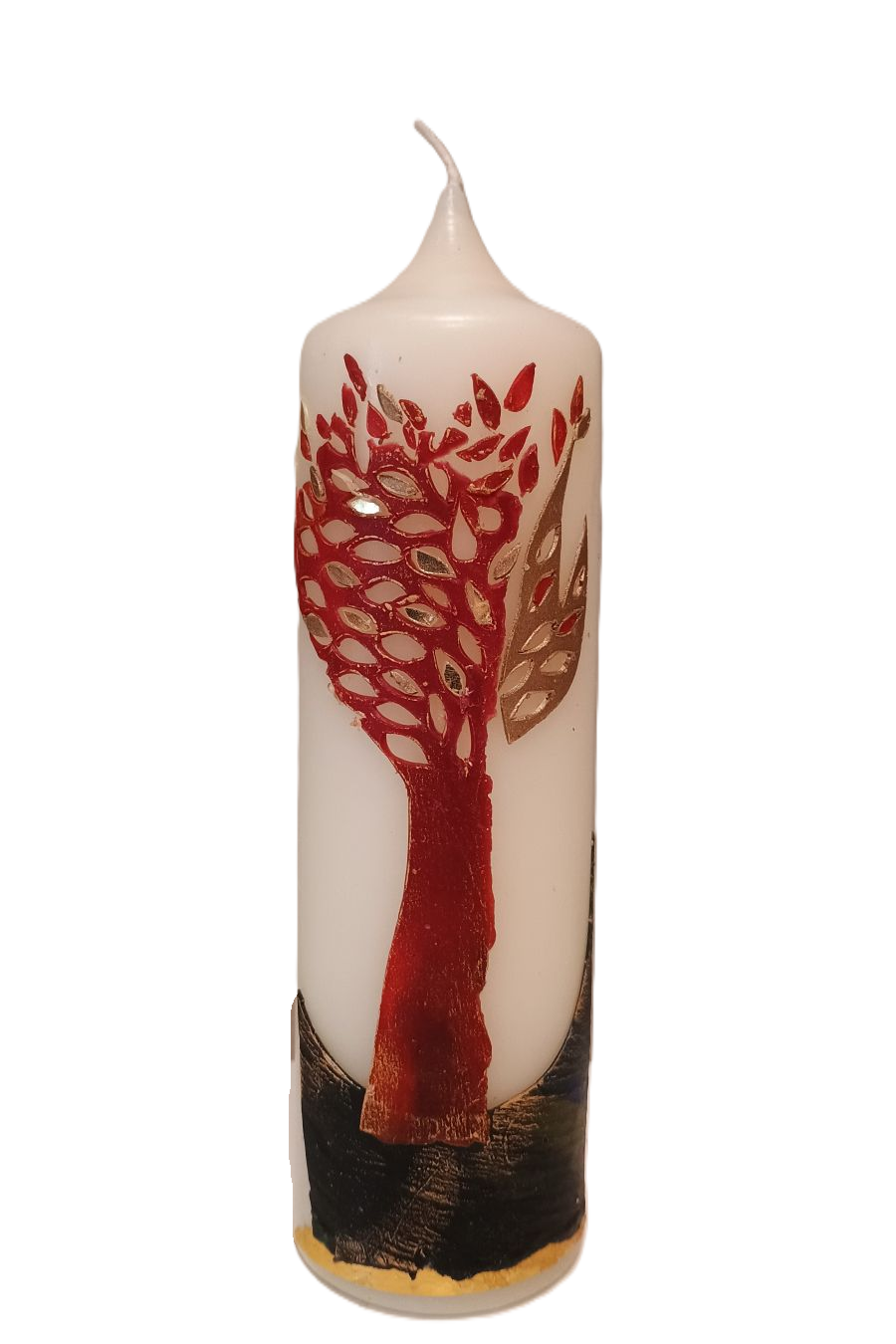 Kerze "Baum rot" (6x20 cm)