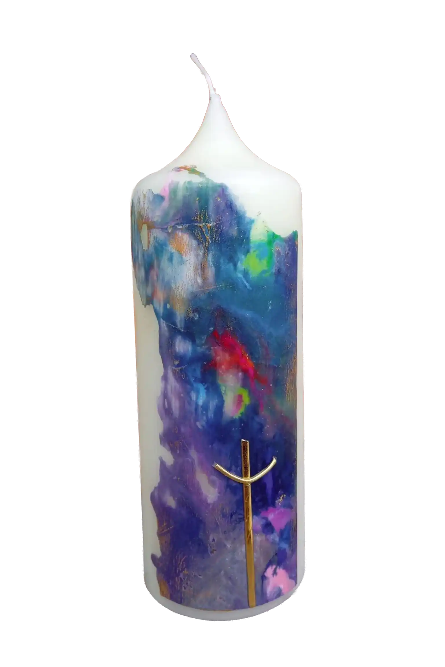 Kerze „Kosmos Kreuz“ (7×20 cm)