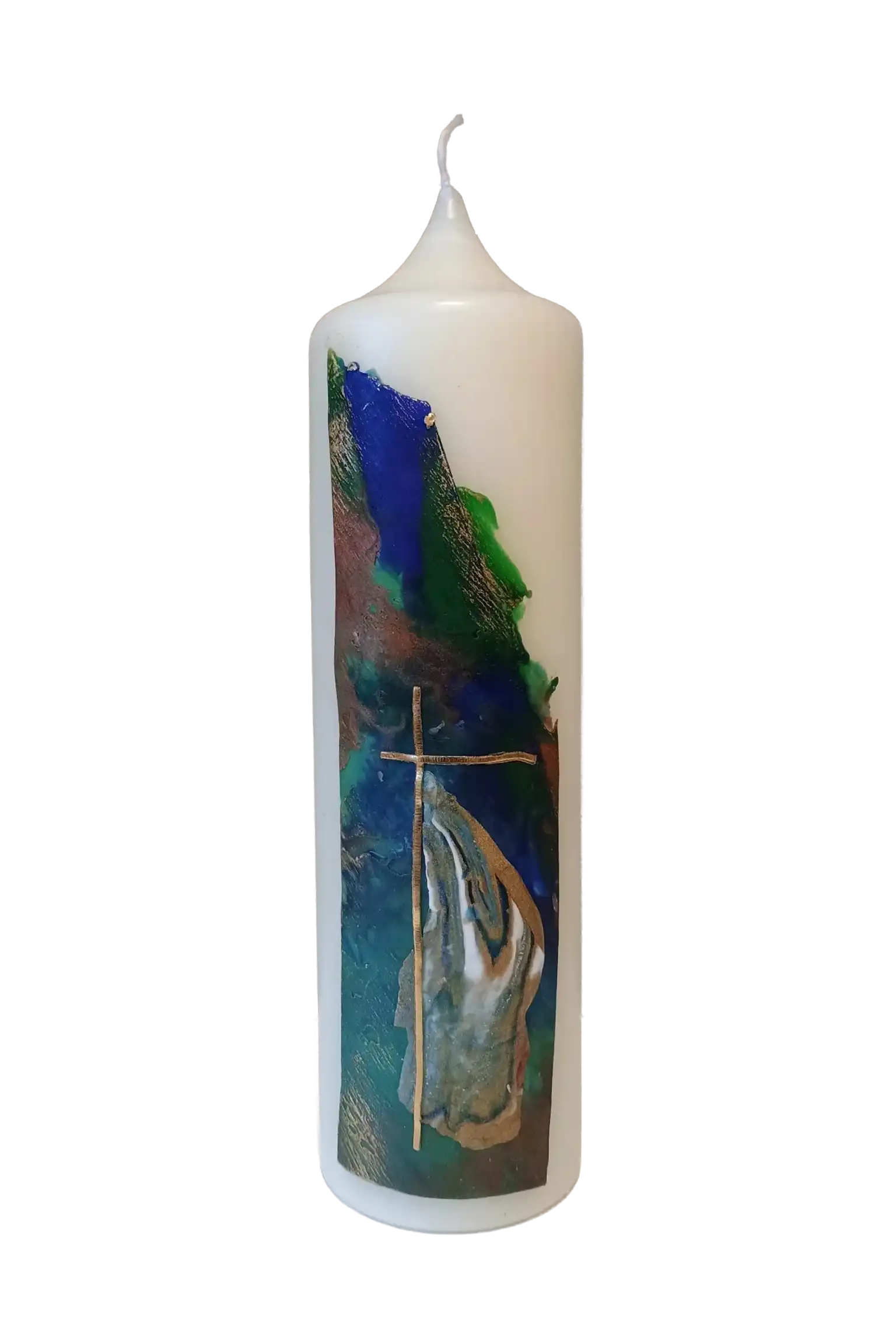 Kerze "Trauer-Kreuz" (7×25 cm)