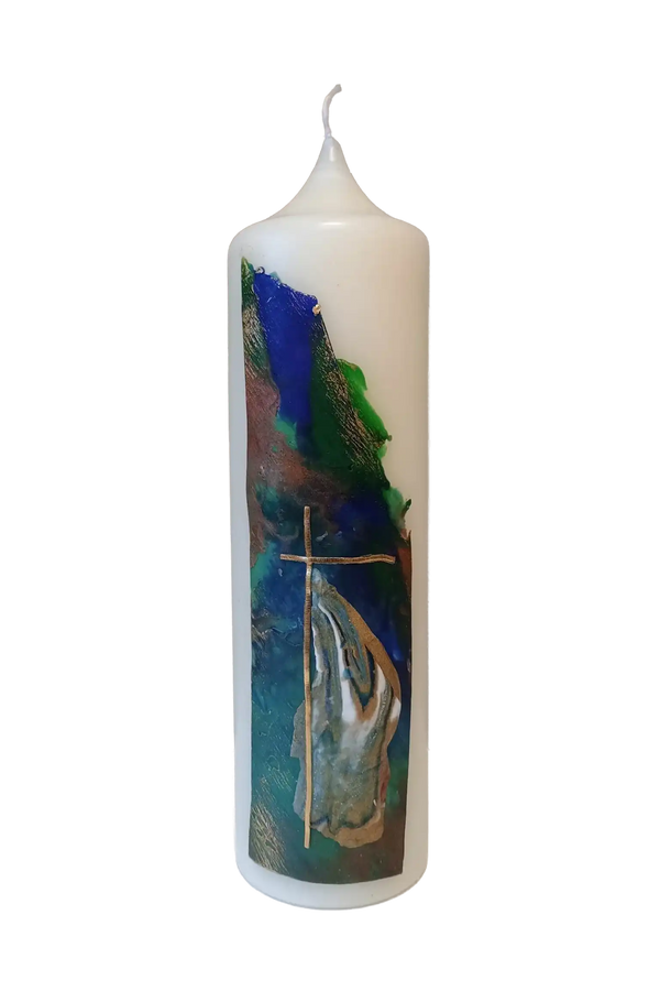Kerze "Trauer-Kreuz" (7×25 cm)