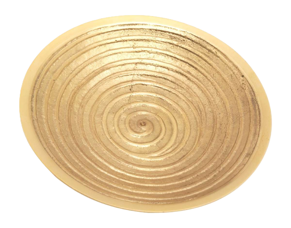 Messingteller "Spirale" für Kerzen und Mut-Kugeln