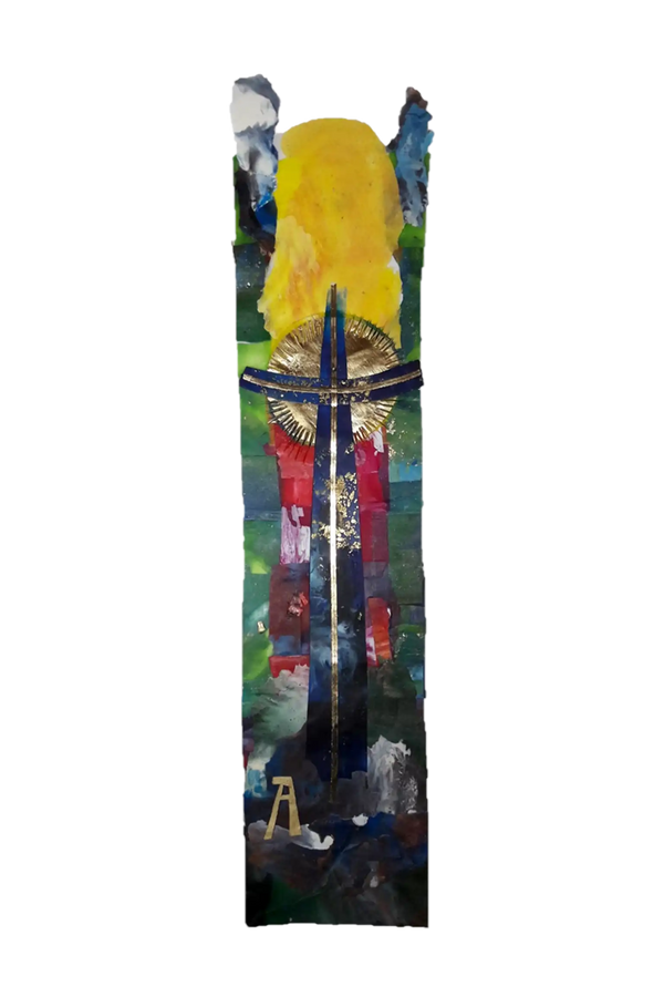 Osterkerze „Kreuz im Licht“ (Kerzengröße wählbar)