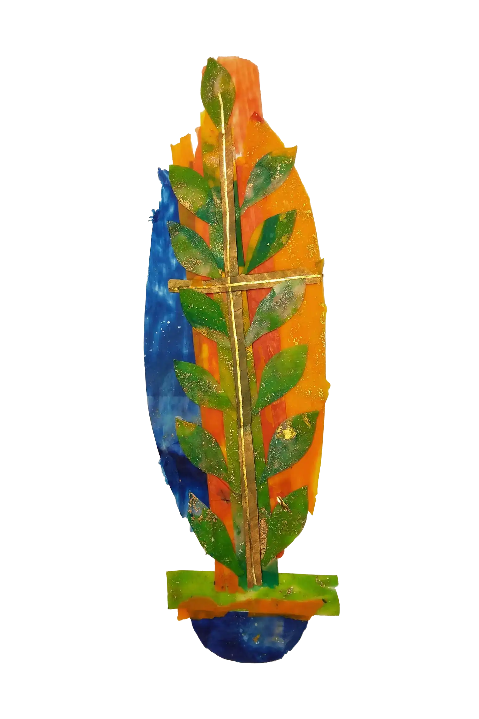 Osterkerze „Lebensbaum“ (10×100 cm)