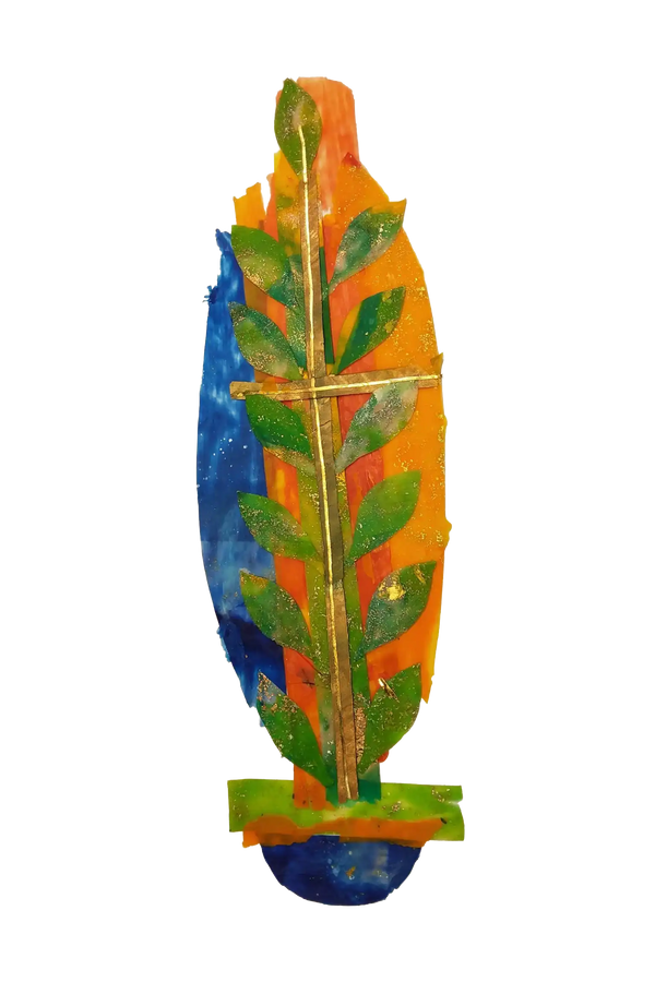 Osterkerze „Lebensbaum“ (10×100 cm)