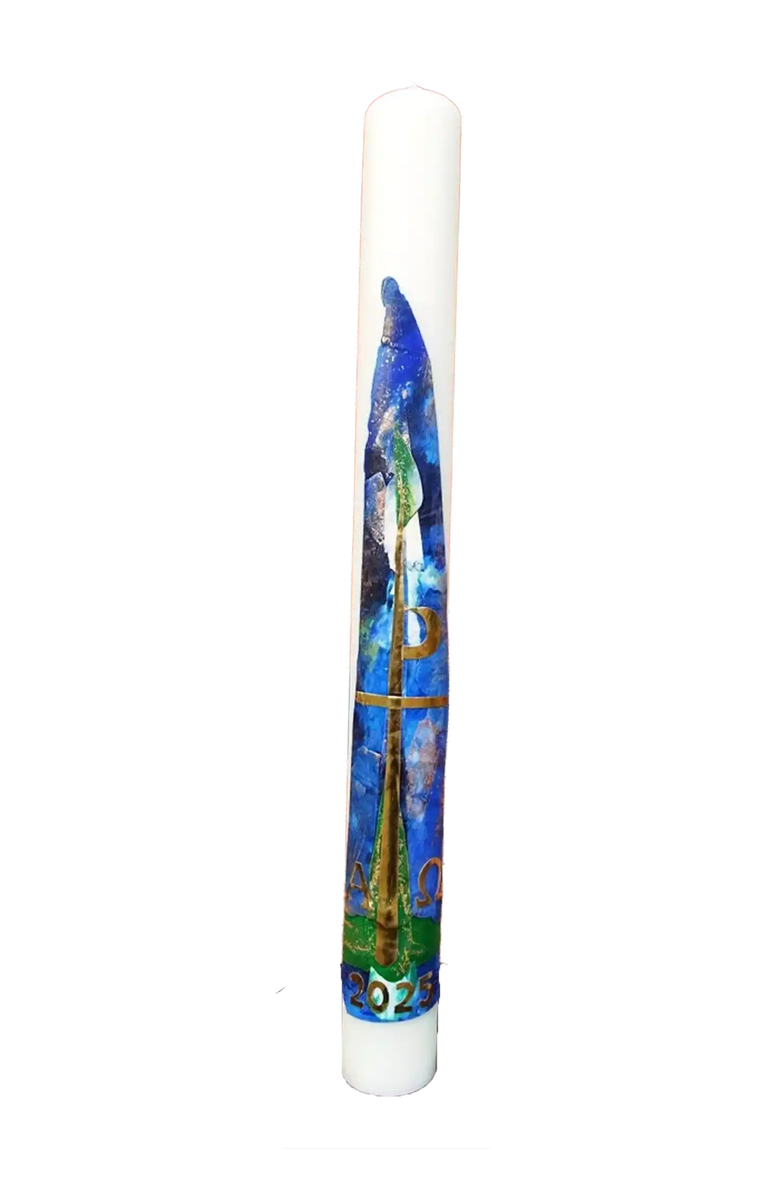 Osterkerze "Blau" (8×80 cm)