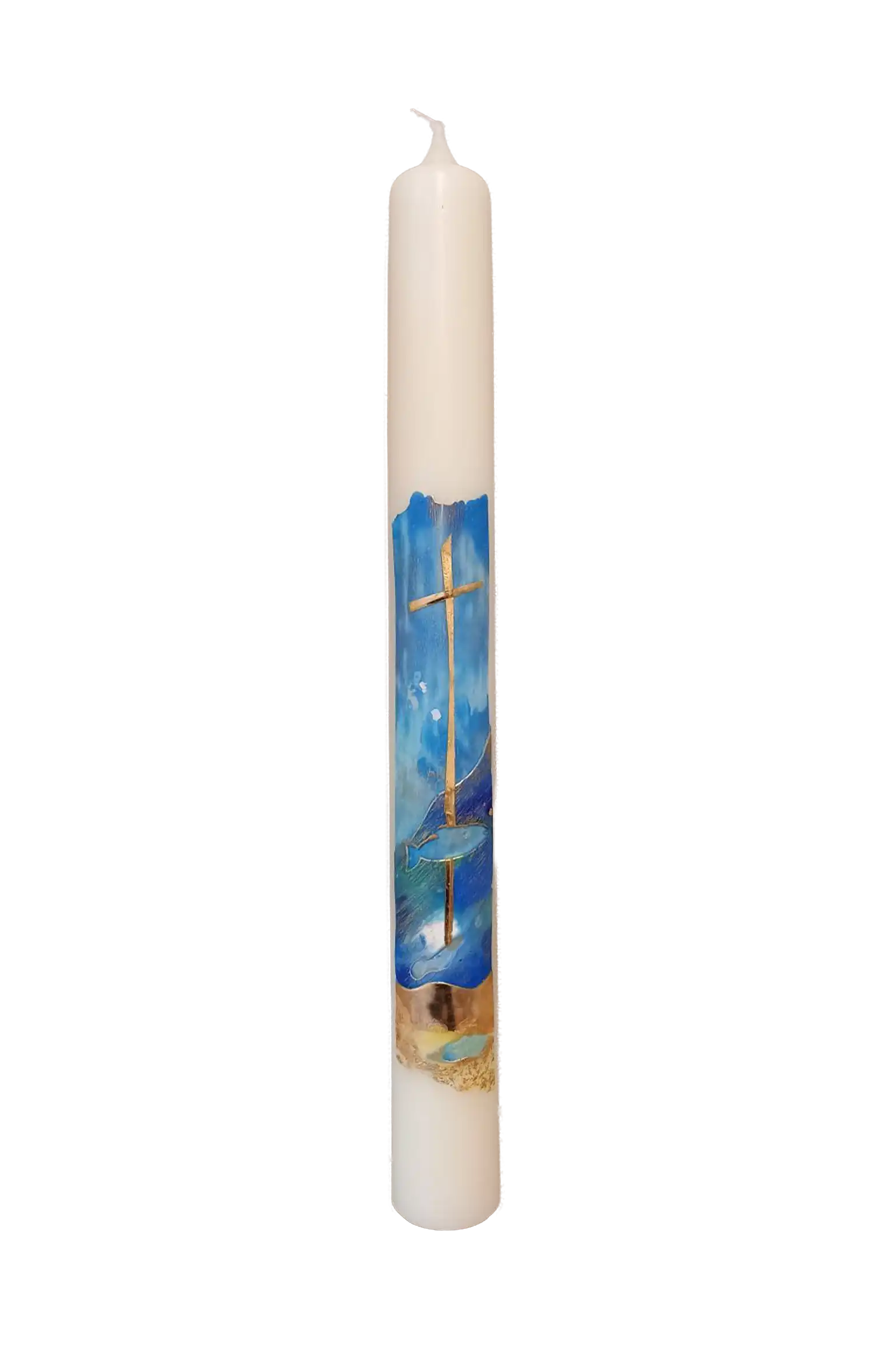 Taufkerze „Blau_A" (4 ×40 cm)
