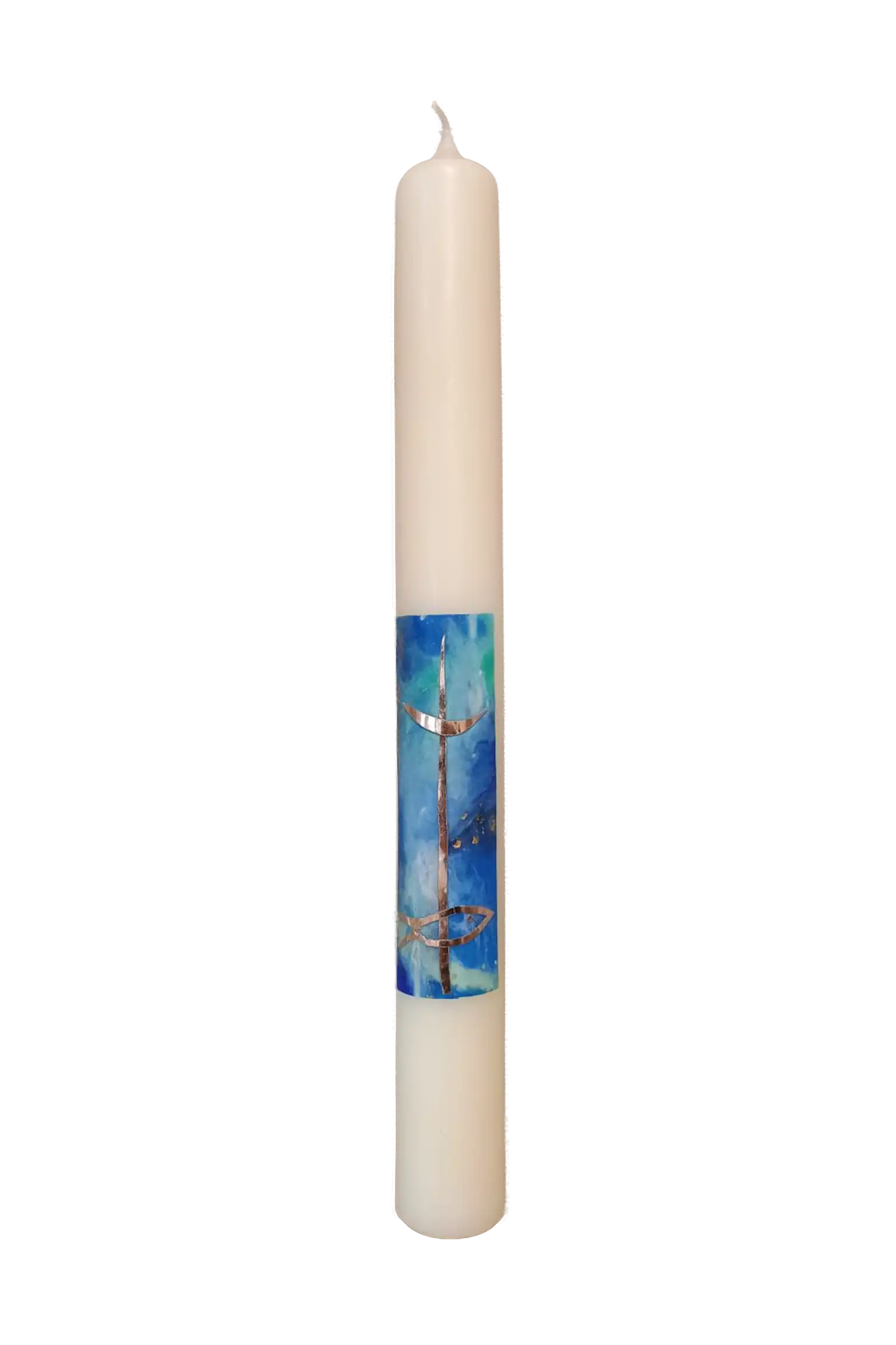 Taufkerze „Blau_B“ (4 ×40 cm)