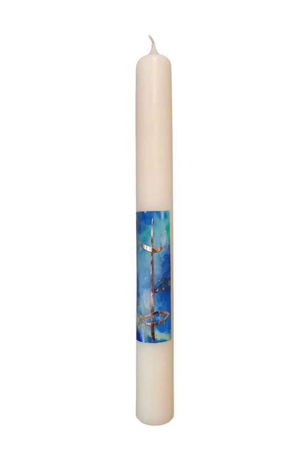 Taufkerze „Blau_B“ (4 ×40 cm)