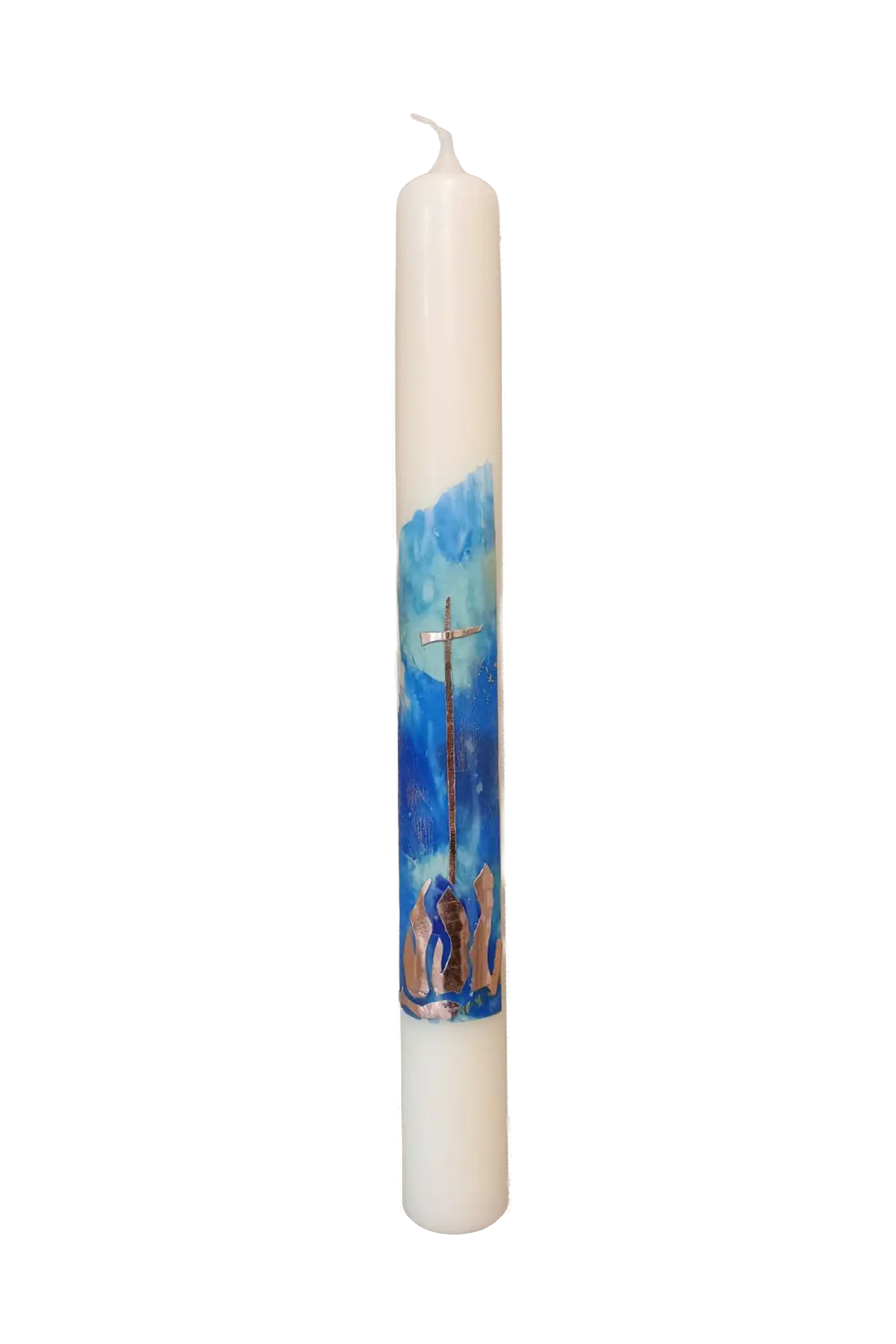 Taufkerze „Blau_C“ (4 ×40 cm)