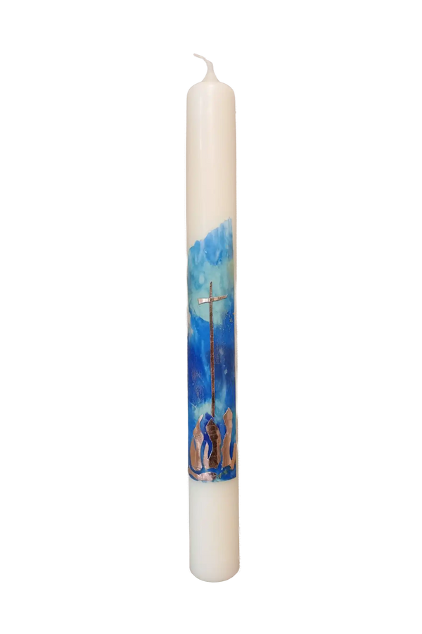 Taufkerze „Blau_C“ (4 ×40 cm)