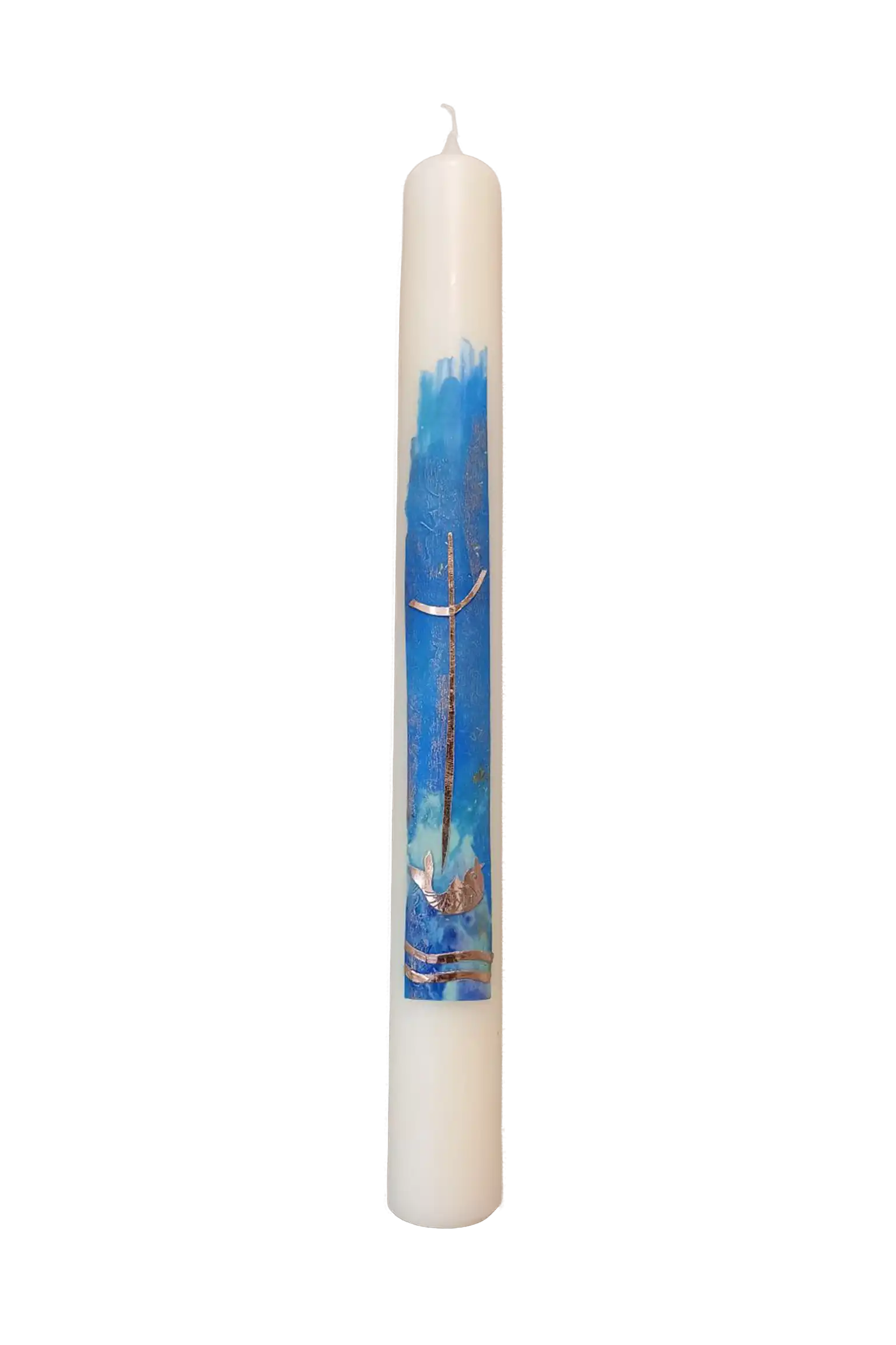 Taufkerze „Blau_D“ (4 ×40 cm)