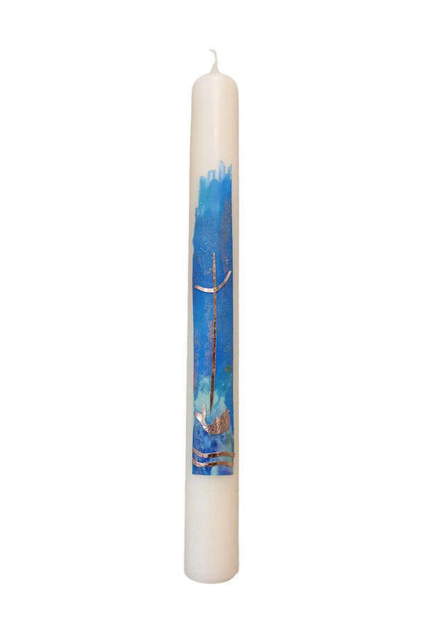 Taufkerze „Blau_D“ (4 ×40 cm)