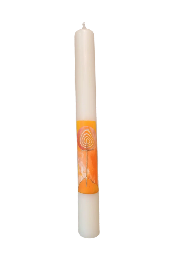 Taufkerze „Gelborange_B“ (4 ×40 cm)