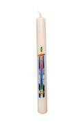 Taufkerze „Regenbogenkreuz_A“ (4 ×40 cm)