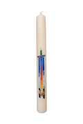Taufkerze „Regenbogenkreuz_B“ (4 ×40 cm)