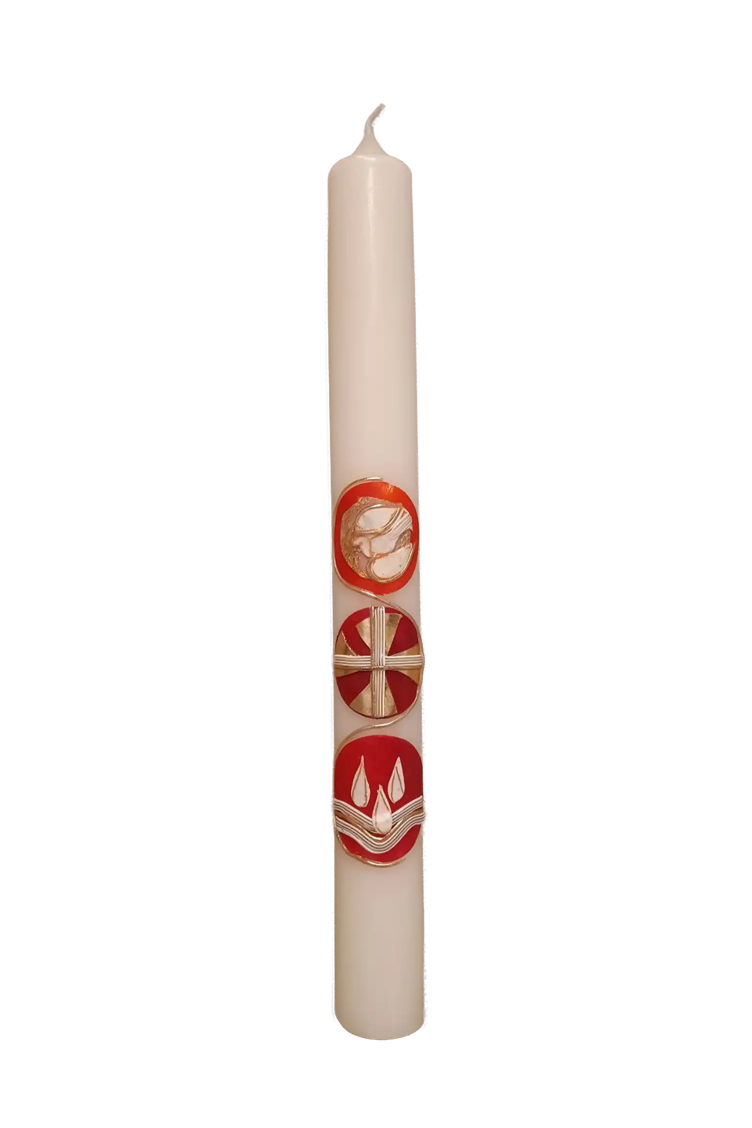 Taufkerze „Sakramente Rot“ (4 ×40 cm)