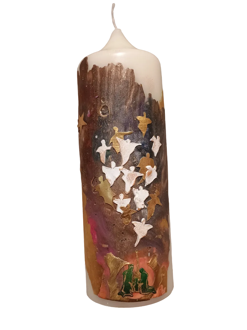 Weihnachtskerze "Chor der Engel" (8x25 cm)