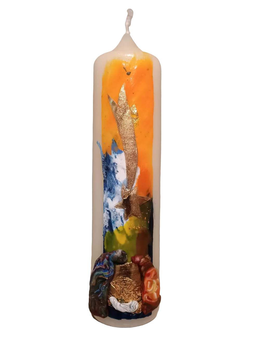 Weihnachtskerze "Krippe klein A" (5x20 cm)