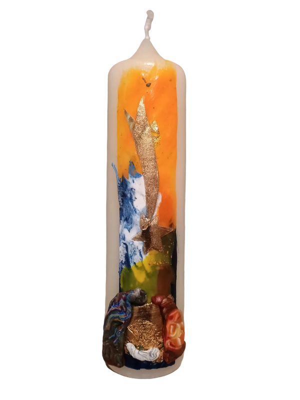 Weihnachtskerze "Krippe klein A" (5x20 cm)