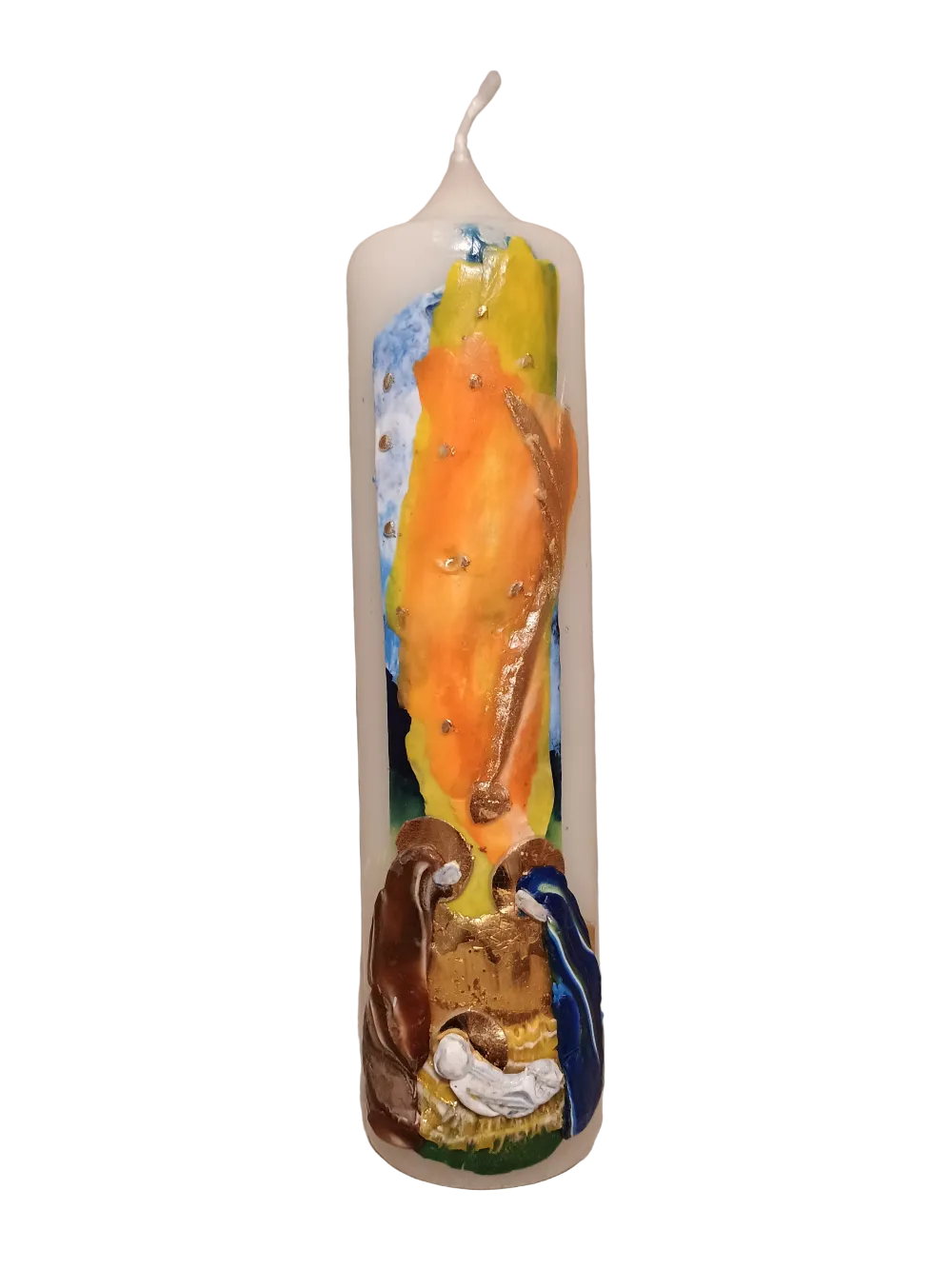 Weihnachtskerze "Krippe klein B" (5x20 cm)