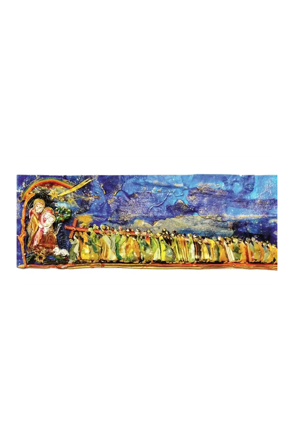 Weihnachtskarte „Krippe und Kreuz“