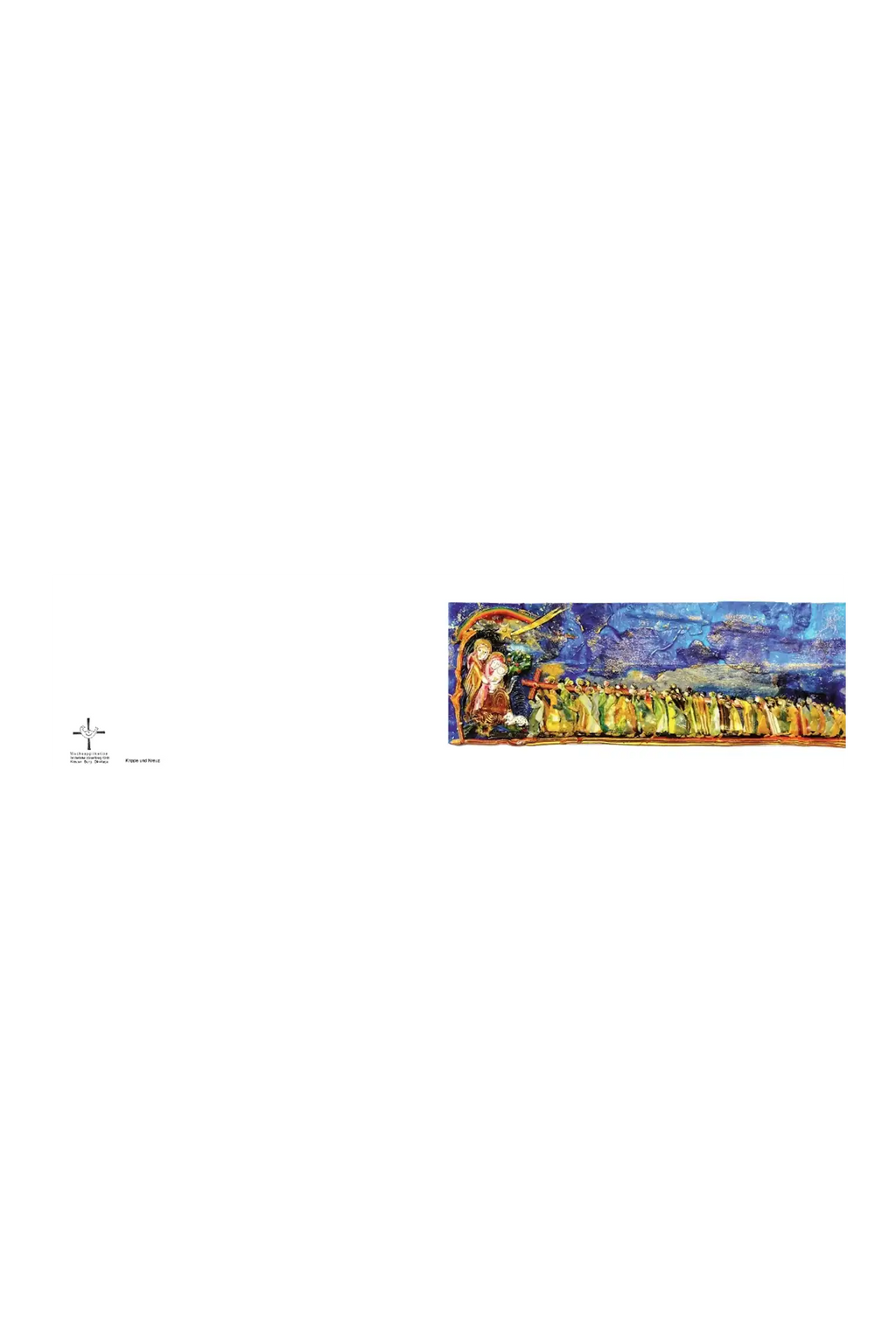Weihnachtskarte „Krippe und Kreuz“